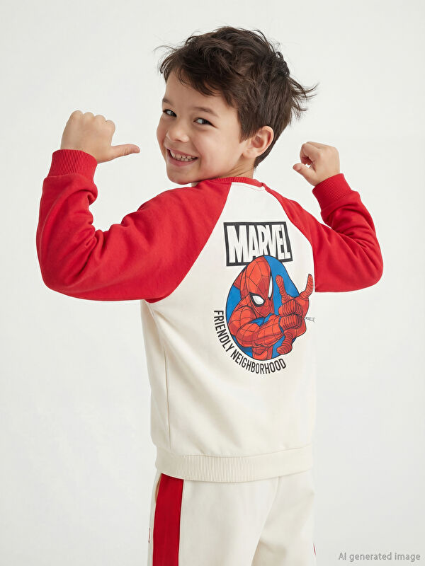LCW Kids Spider-Man Baskılı Erkek Çocuk Sweatshirt