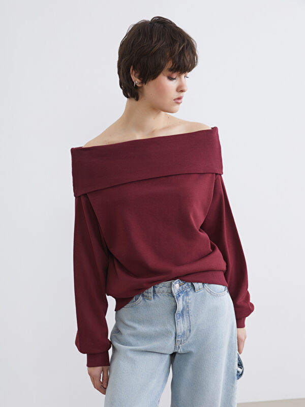 XSIDE Kayık Yaka Kadın Sweatshirt