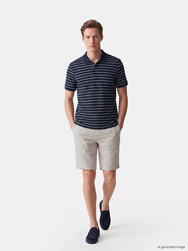 SOUTHBLUE Regular Fit Linen Blend Men's Shorts