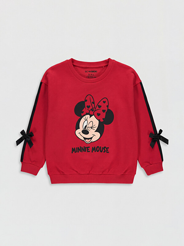 LCW Kids قميص رياضي مطبوع ديال Minnie Mouse بكول مدور للبنات