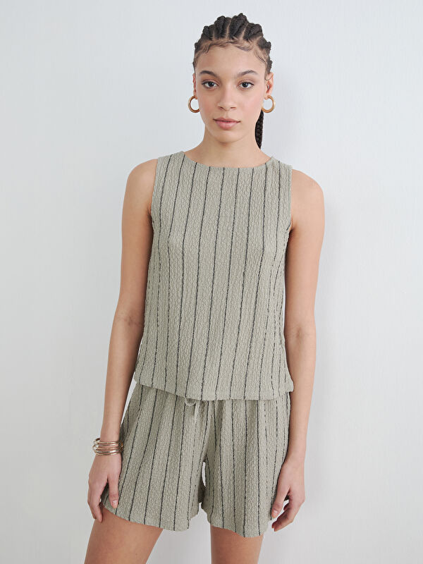 LCW Vision Crew Neck Striped Women's Tank Top