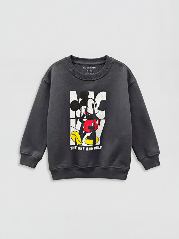 LCW Kids Sweat-shirt fille à col rond imprimé Mickey Mouse