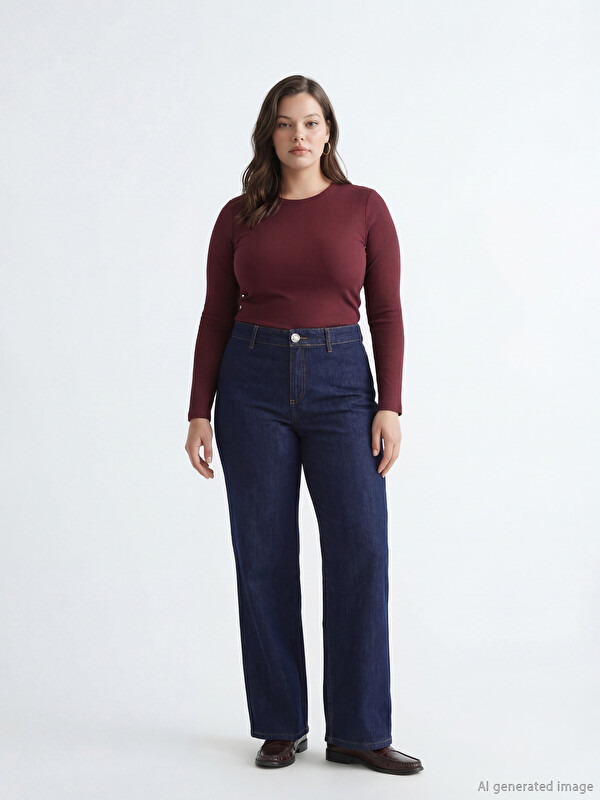 LCW Modest Flare Kadın Jean Pantolon