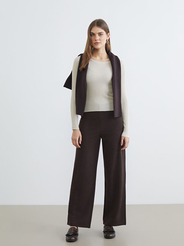 LCWAIKIKI Classic Elasticated Waist Wide Leg Women's Trousers