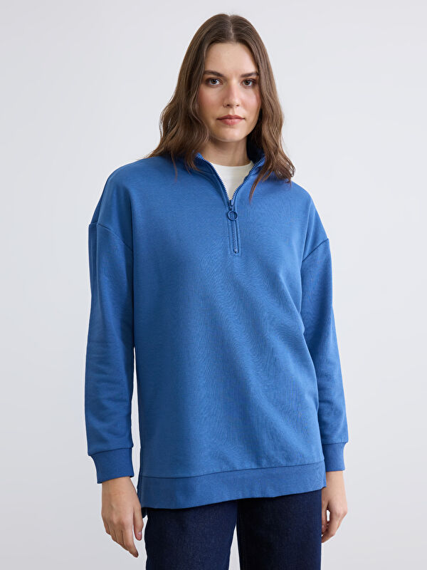 LC WAIKIKI Dik Yaka Kadın Sweatshirt Tunik
