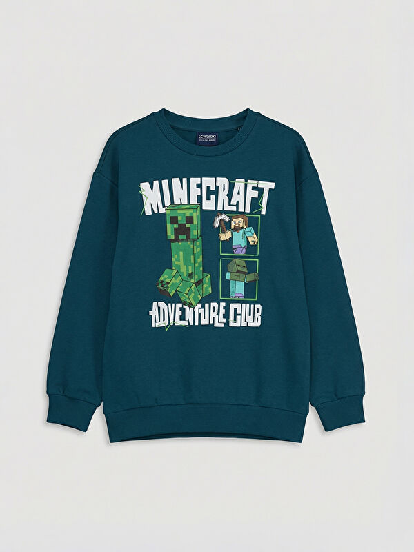 LCW Kids Minecraft Baskılı Erkek Çocuk Sweatshirt