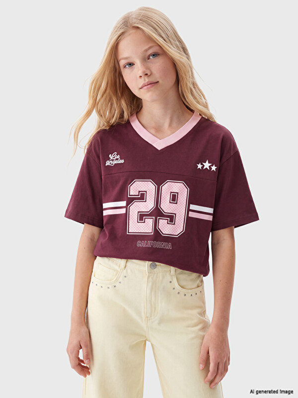LCW Kids Los Angeles Printed Girls' T-Shirt