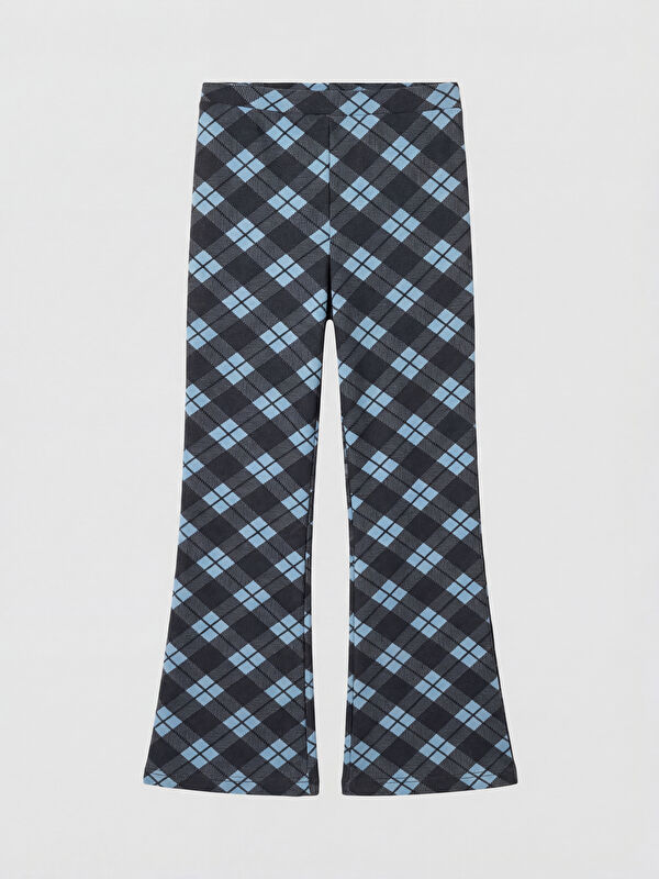 LCW Kids Plaid Patterned Girls' Flare Leggings Pants