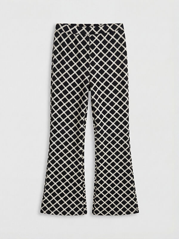 LCW Kids Plaid Patterned Girls' Flare Leggings Pants