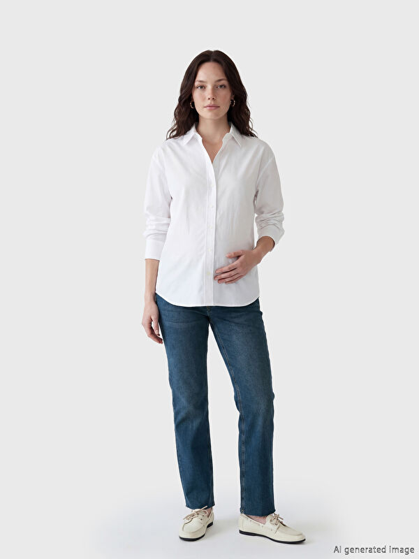 LCWAIKIKI Maternity Karın Panelli Straight Fit Hamile Jean Pantolon