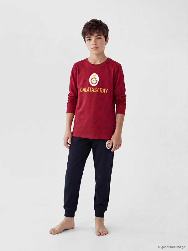LCW Kids Galatasaray Baskılı Erkek Çocuk Pijama Takım