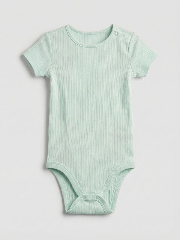 LCW baby Bisiklet Yaka Kız Bebek Çıtçıtlı Body