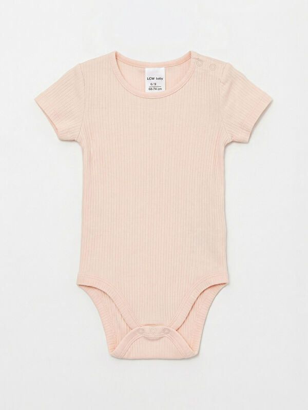 LCW baby Bisiklet Yaka Kız Bebek Çıtçıtlı Body