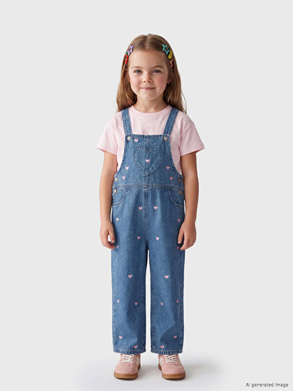 LCW Kids Kız Çocuk Jean Salopet