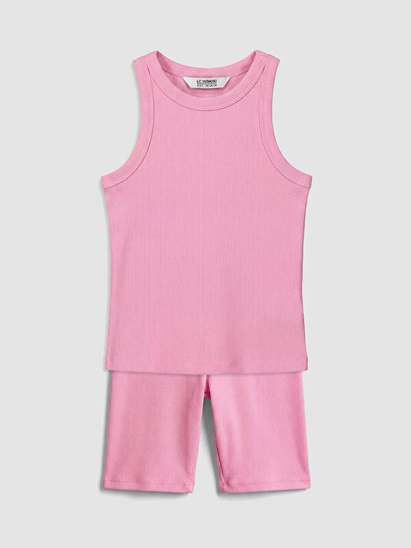 LCW Kids Ribbed Girls' Shorts Set