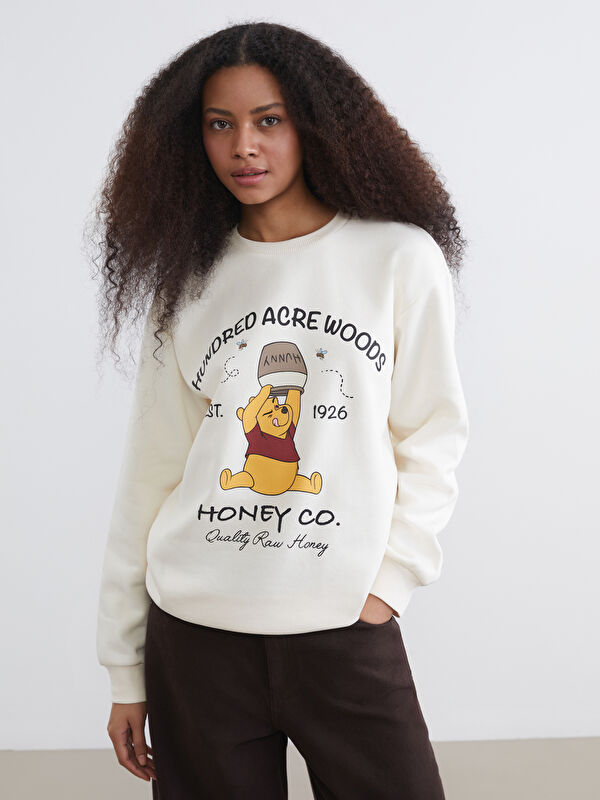 XSIDE Winnie the Pooh Baskılı Oversize Kadın Sweatshirt