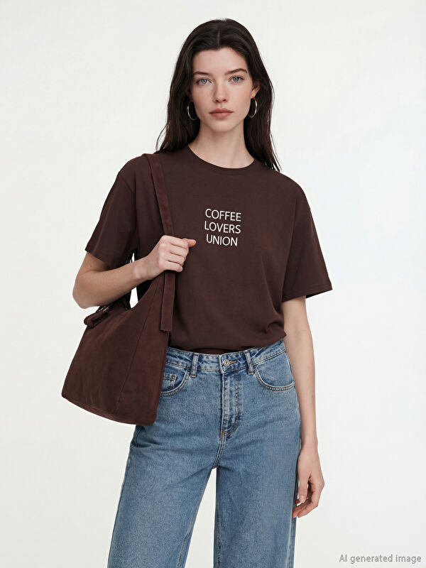 LCW Comfort Crew Neck Printed Women's T-Shirt