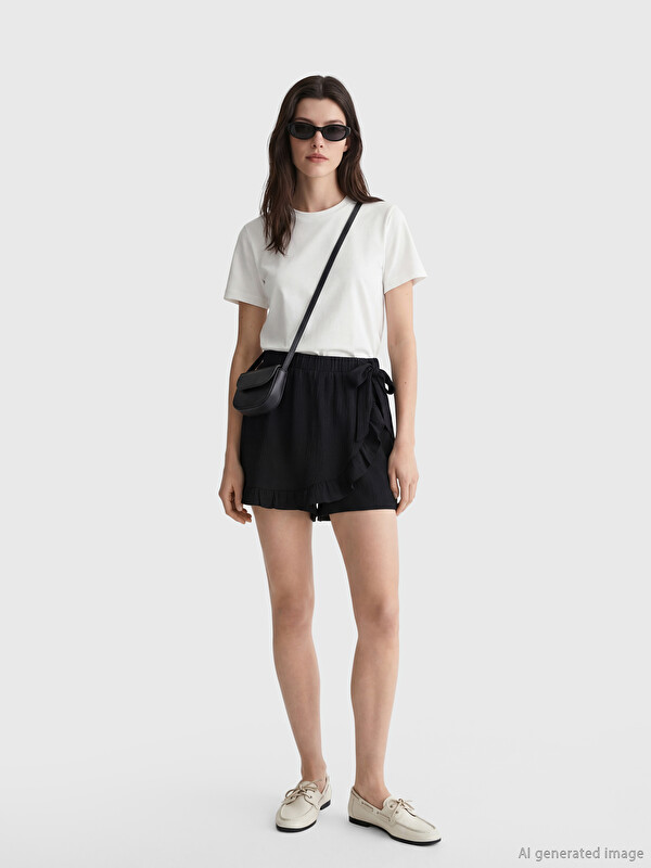 LCW Comfort Pantaloni scurți cu talie elastică și șnur pentru femei