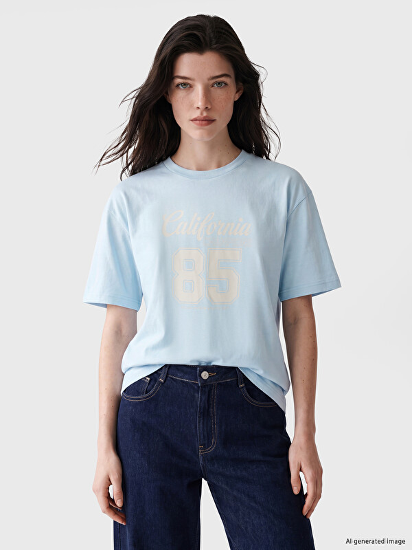 LCWAIKIKI Maternity T-shirt Bleu Femme