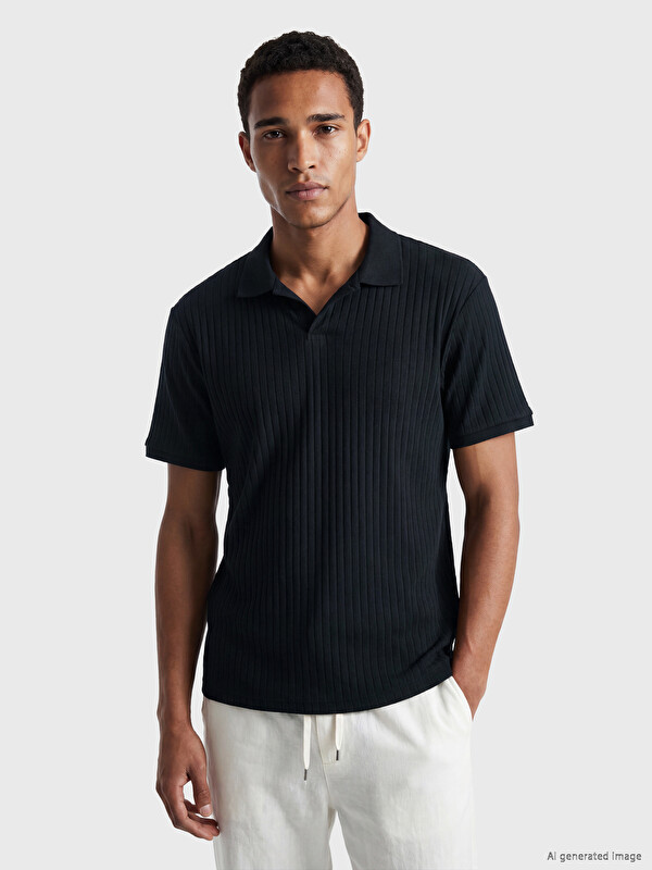 LCW Vision Polo Yaka Çizgili Erkek Tişört