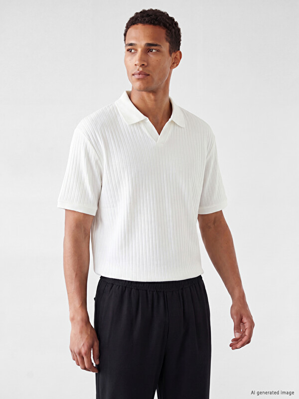 LCW Vision Polo Yaka Çizgili Erkek Tişört
