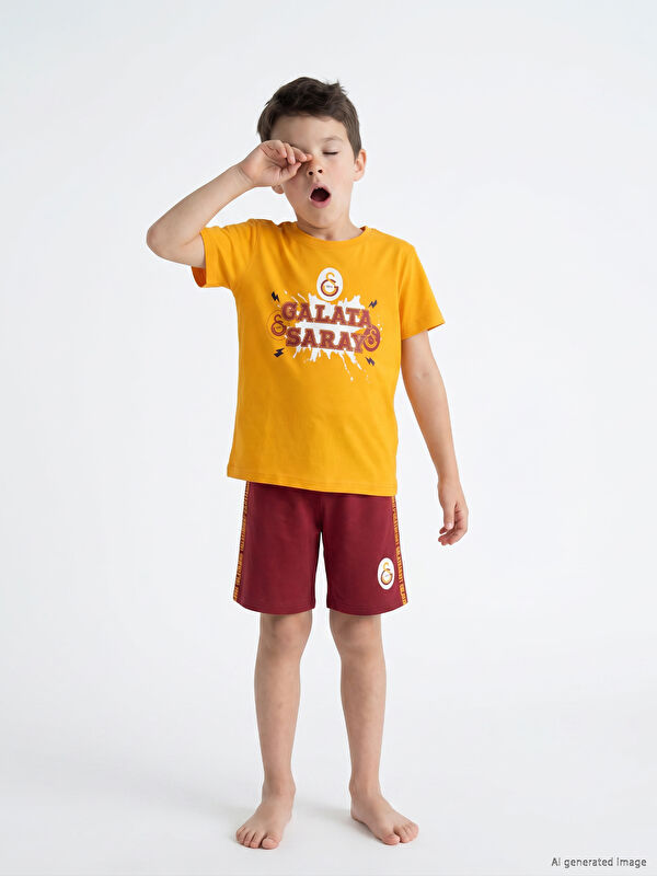 LCW Kids Galatasaray Baskılı Erkek Çocuk Pijama Takımı