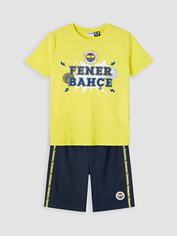 LCW Kids Fenerbahçe Baskılı Erkek Çocuk Şortlu Pijama Takımı