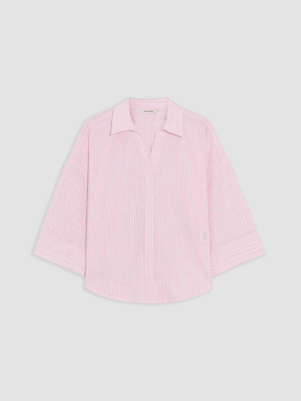 LCW Vision Çizgili Oversize Poplin Kadın Gömlek