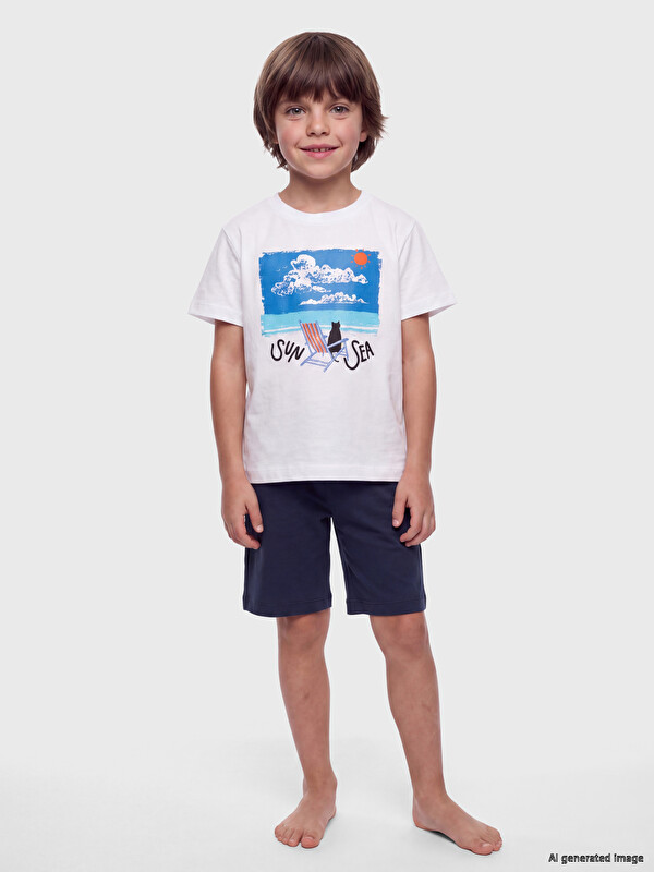 LC WAIKIKI Erkek Çocuk Baskılı Şortlu Pijama Takımı