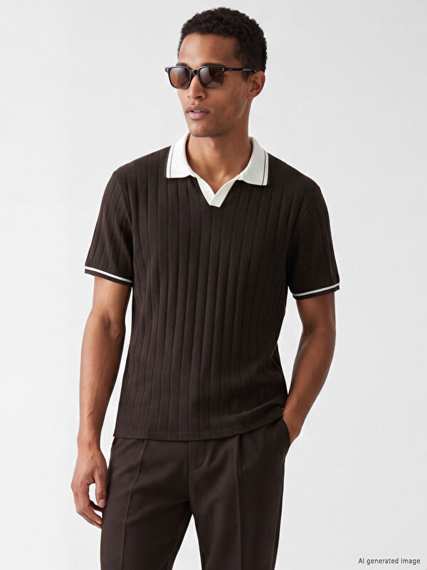 LCW Vision Polo Yaka Erkek Dokulu Tişört