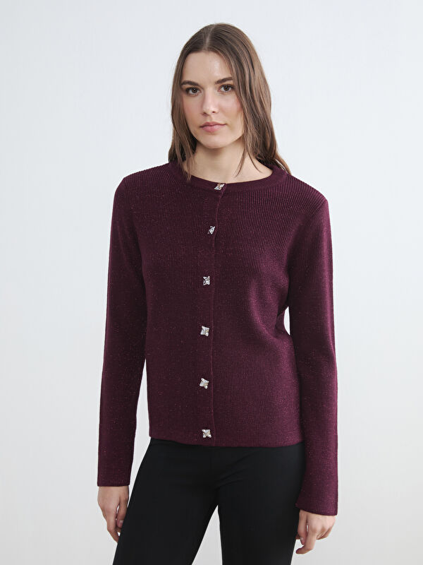 LCW Comfort Bisiklet Yaka Kadın Triko Hırka