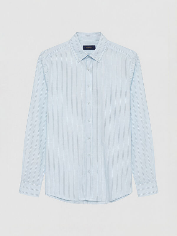 SOUTHBLUE Regular Fit Çizgili Poplin Erkek Gömlek