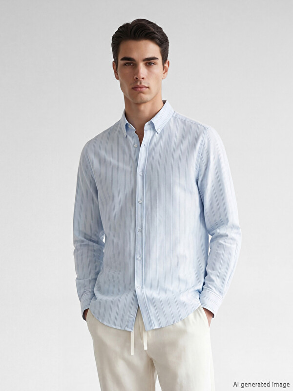 SOUTHBLUE Regular Fit Striped Poplin Men's Shirt