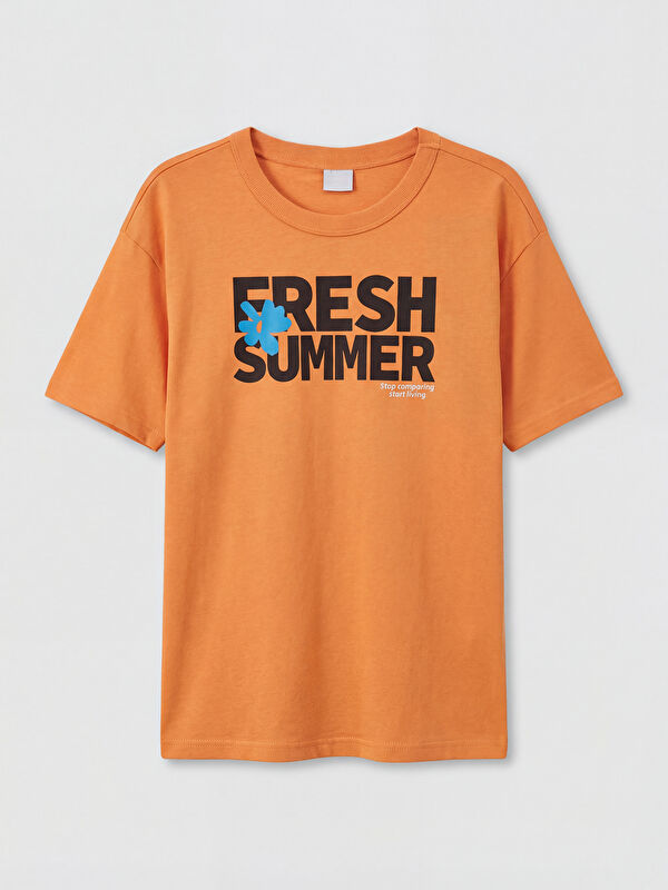 LCW Kids Crew Neck Short Sleeve Printed Boys' T-Shirt