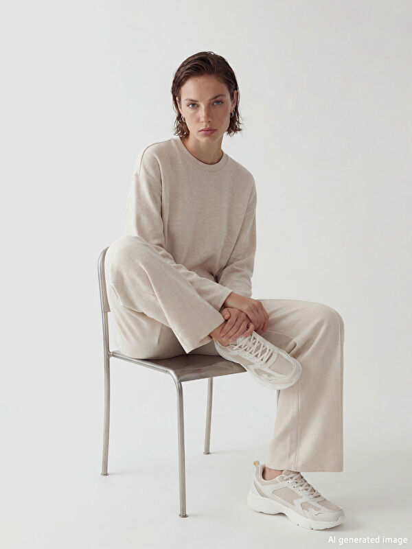 LCW Vision Bisiklet Yaka Kadın Sweatshirt