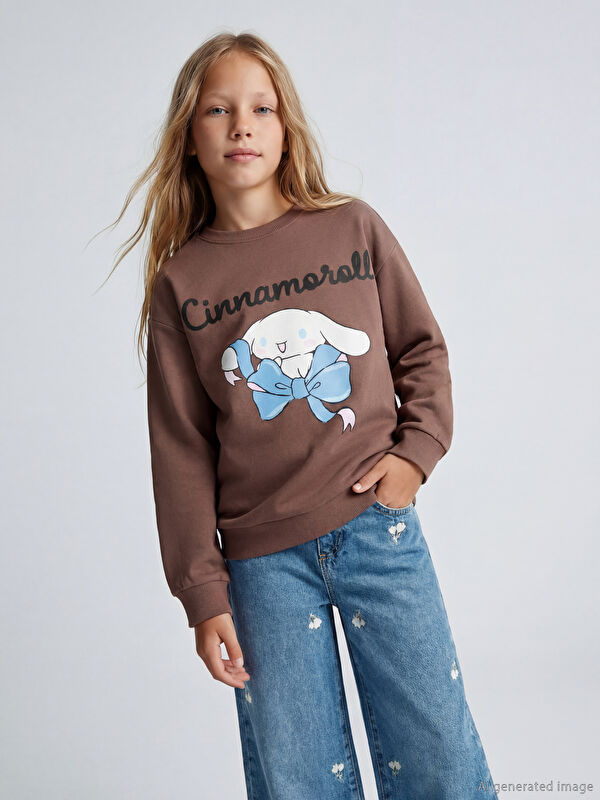 LCW Kids Cinnamoroll Baskılı Kız Çocuk Sweatshirt