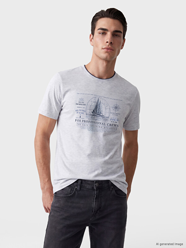 LCWAIKIKI Classic Crew Neck Printed Men's T-Shirt