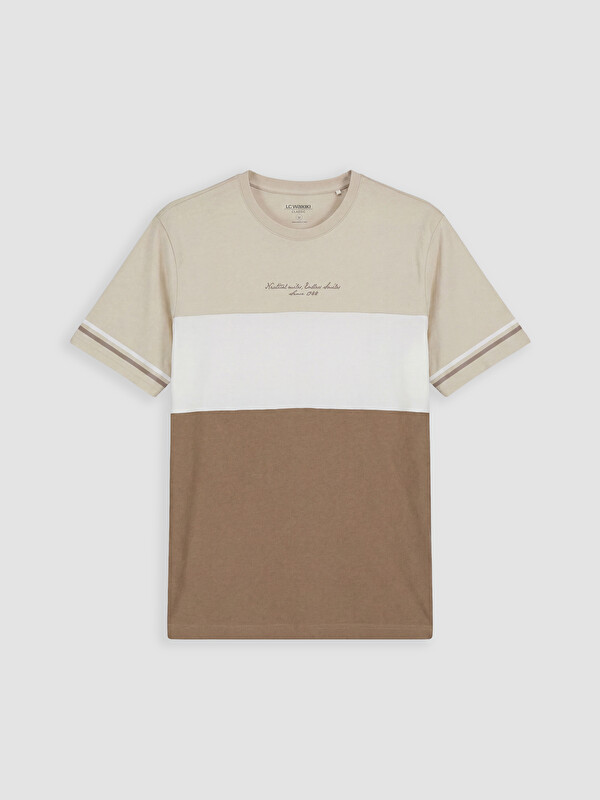 LCWAIKIKI Classic Tricou Bărbați Color Block cu Guler Rotund