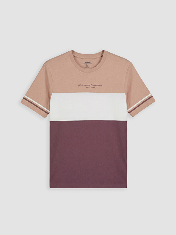 LCWAIKIKI Classic Tricou Bărbați Color Block cu Guler Rotund