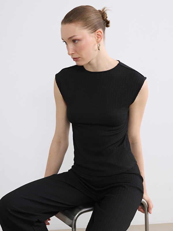 LCW EVERYDAY Crew Neck Textured Women's Tank Top