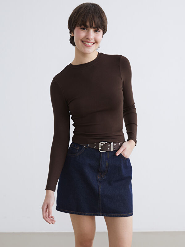 XSIDE Bisiklet Yaka Fitilli Kadın Body	
