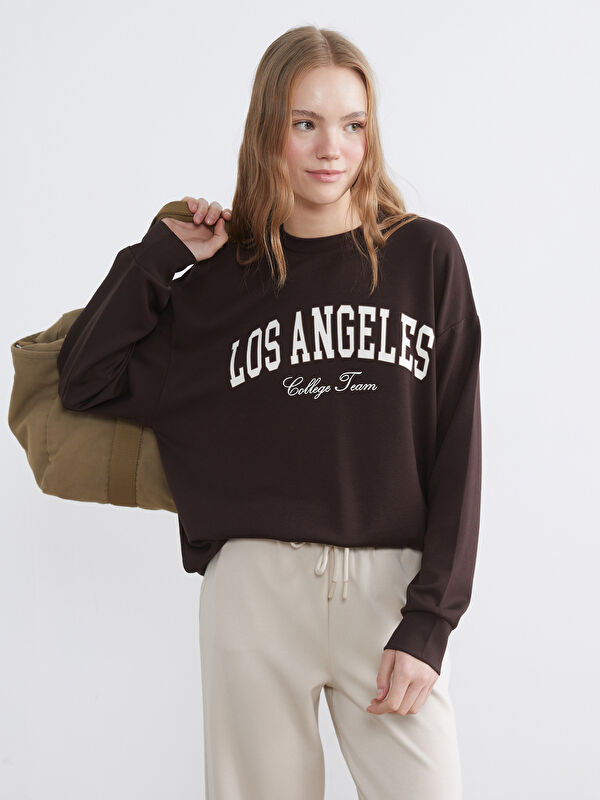 XSIDE Los Angeles Baskılı Soft Touch Kadın Sweatshirt	