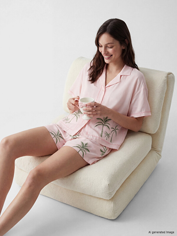 LCW DREAM Femër Roze Set pizhamash të shkurtra