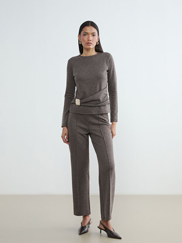 LCWAIKIKI Classic Loose Fit Desenli Kadın Pileli Pantolon