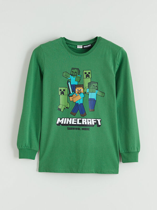 LCW Kids Minecraft Baskılı Erkek Çocuk Pijama Üst