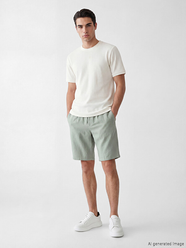 LCW Vision Regular Fit Linen Look Men's Shorts