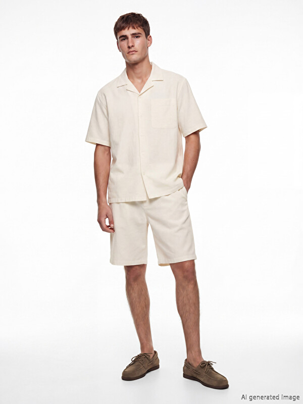 LCW Vision Standard Fit Linen Look Men's Shorts