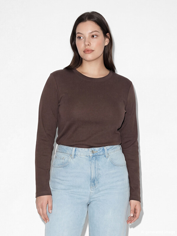 LCWAIKIKI Basic Bisiklet Yaka Kadın Body