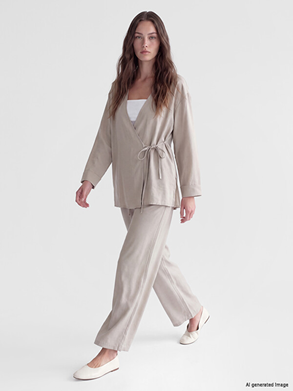 LCW Modest بنطلون نسائي من مزيج المودال بخصر مطاطي