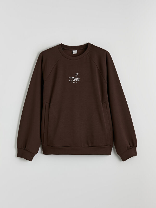 LCW Kids NYC Baskılı Kız Çocuk Soft Touch Sweatshirt
